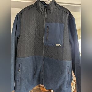 Eddie Bauer Navy Blue Men's Quilted Fleece Jacket - Dark Blue XL